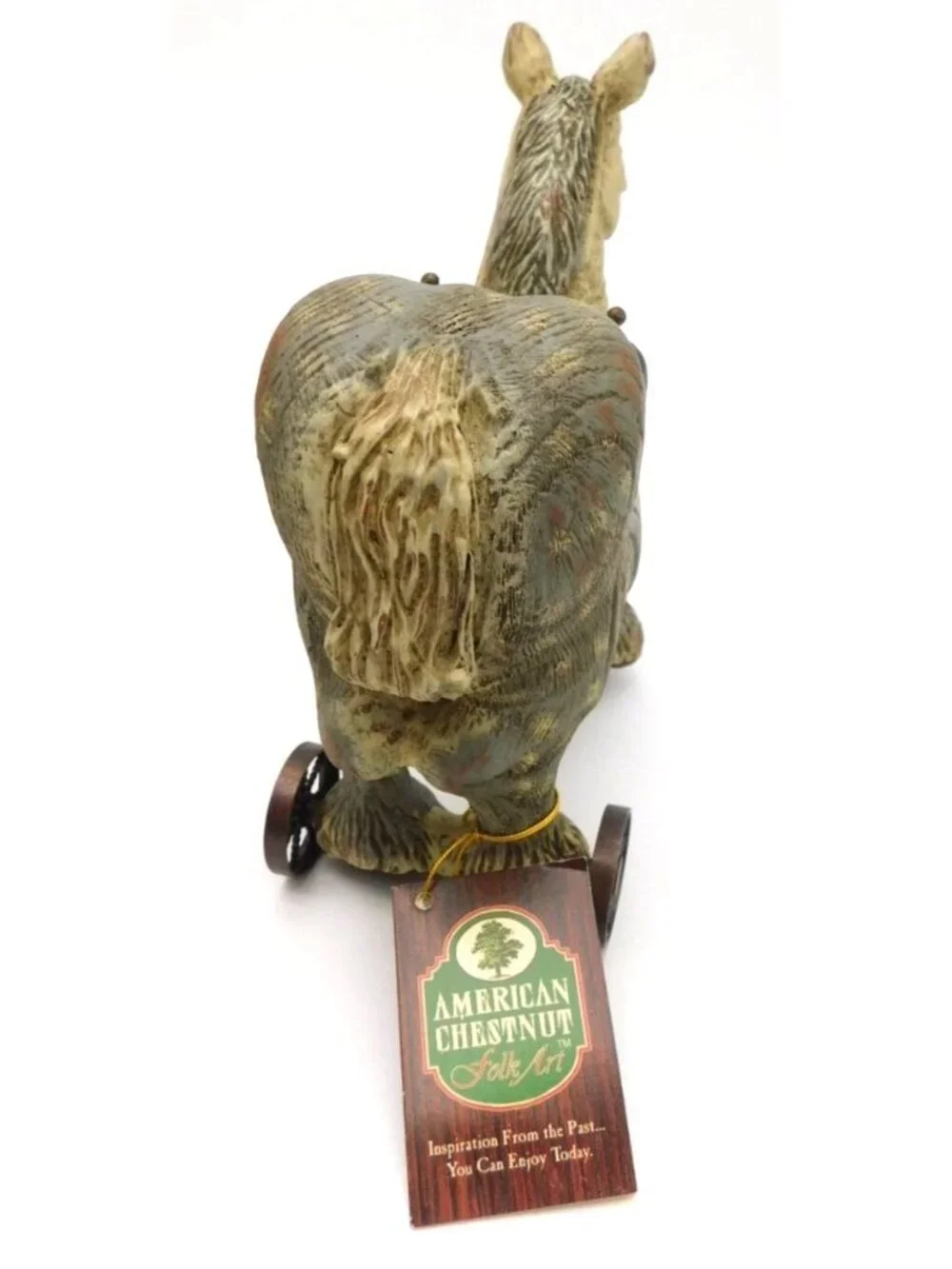 American Chestnut Folk Art Old Roy Plow Horse Pull Toy Figurine With Box